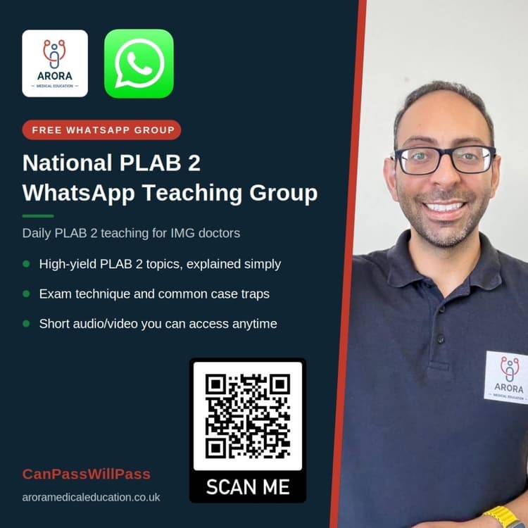 Free daily PLAB 2 teaching